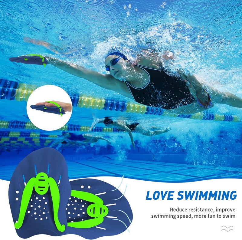 Grstltd Swimming Paddles for Hands, Swimming Training Hand Paddles with Adjustable Straps, Swim Paddles for Adult Children Unisex Professional Swimming Accessories - 1 Pair - Image 4
